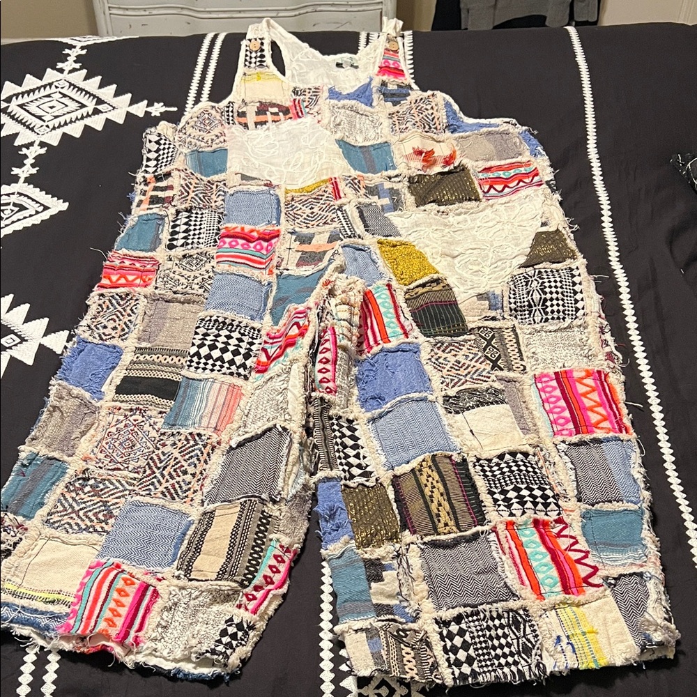 Jaded Gypsy Artistic Patchwork Overalls
